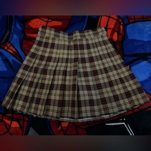 Elegant Burgundy and Khaki Skirt